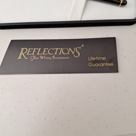Vtg Reflections Fine Writing Instrument Pen Black And Gold In Original Gift Case - Picture 9 of 13